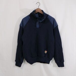 Ivanhoe of Sweden Wool Blend Quarter Zip Pullover Navy Blue Men’s L Vintage